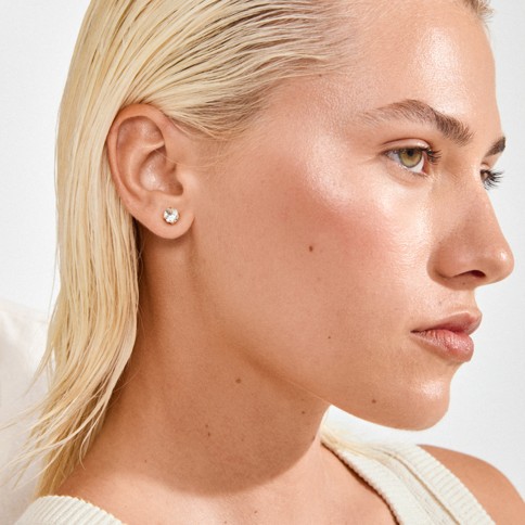 PILGRIM - ORIGINAL Crystal Earstuds - Silver-Plated - Diameter: 6 mm