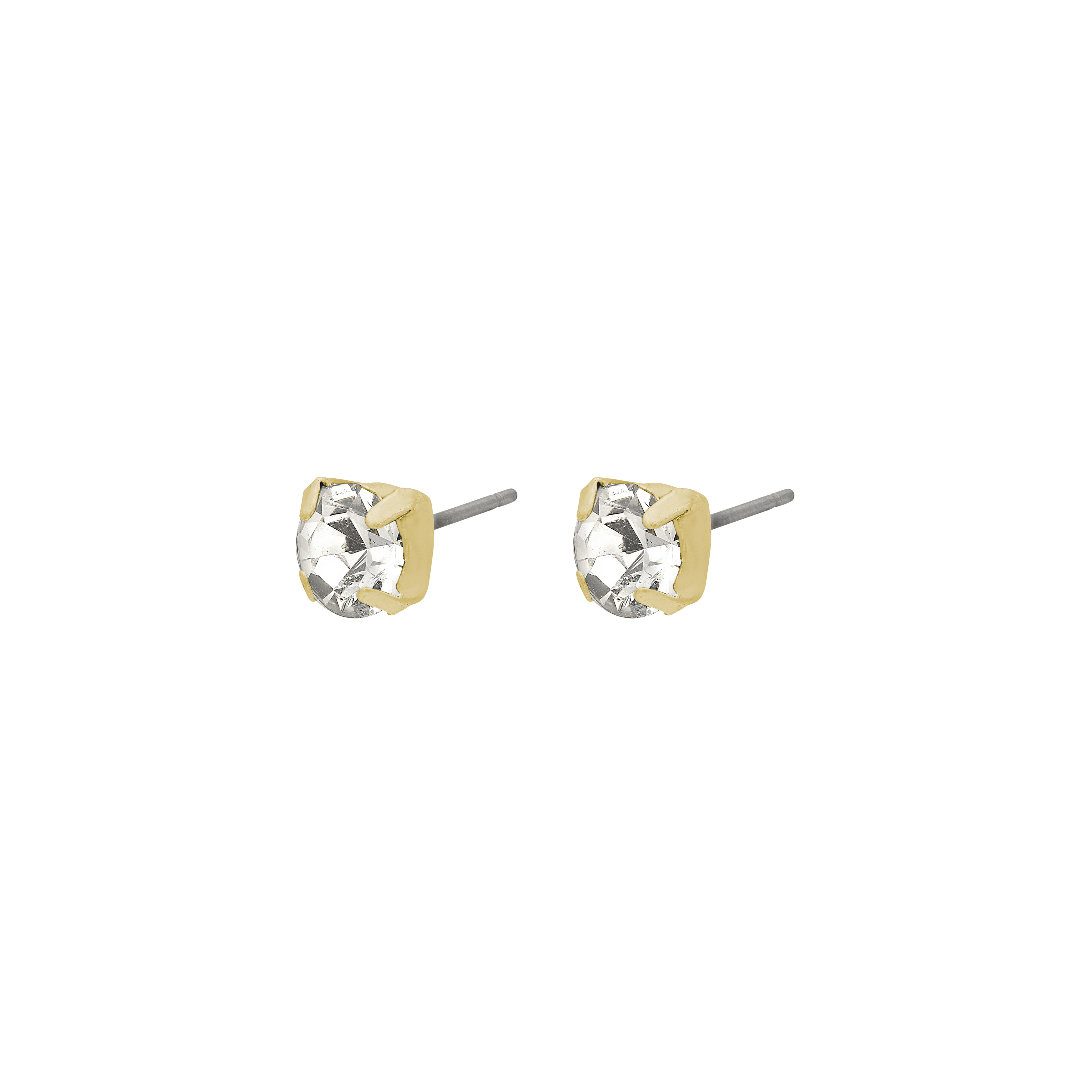 PILGRIM - ORIGINAL Crystal Earstuds - Gold Plated - Diameter: 6 mm