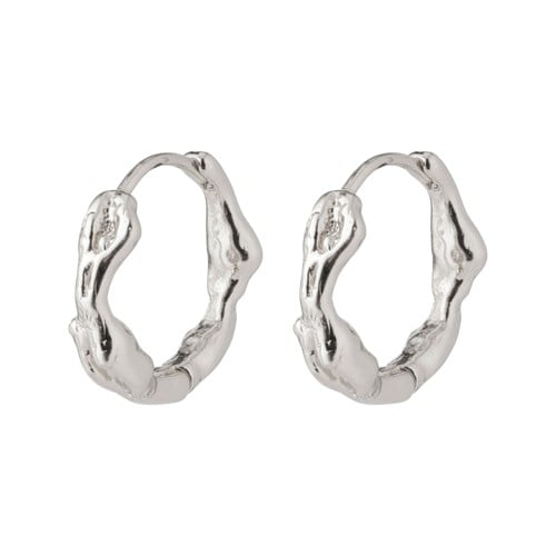 PILGRIM - ZION Small Huggie Hoop Earrings - Silver-Plated - 14 mm