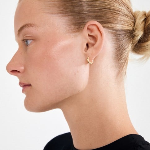PILGRIM - Taffy Small Swirl Hoop Earrings - Gold-Plated - 13 mm