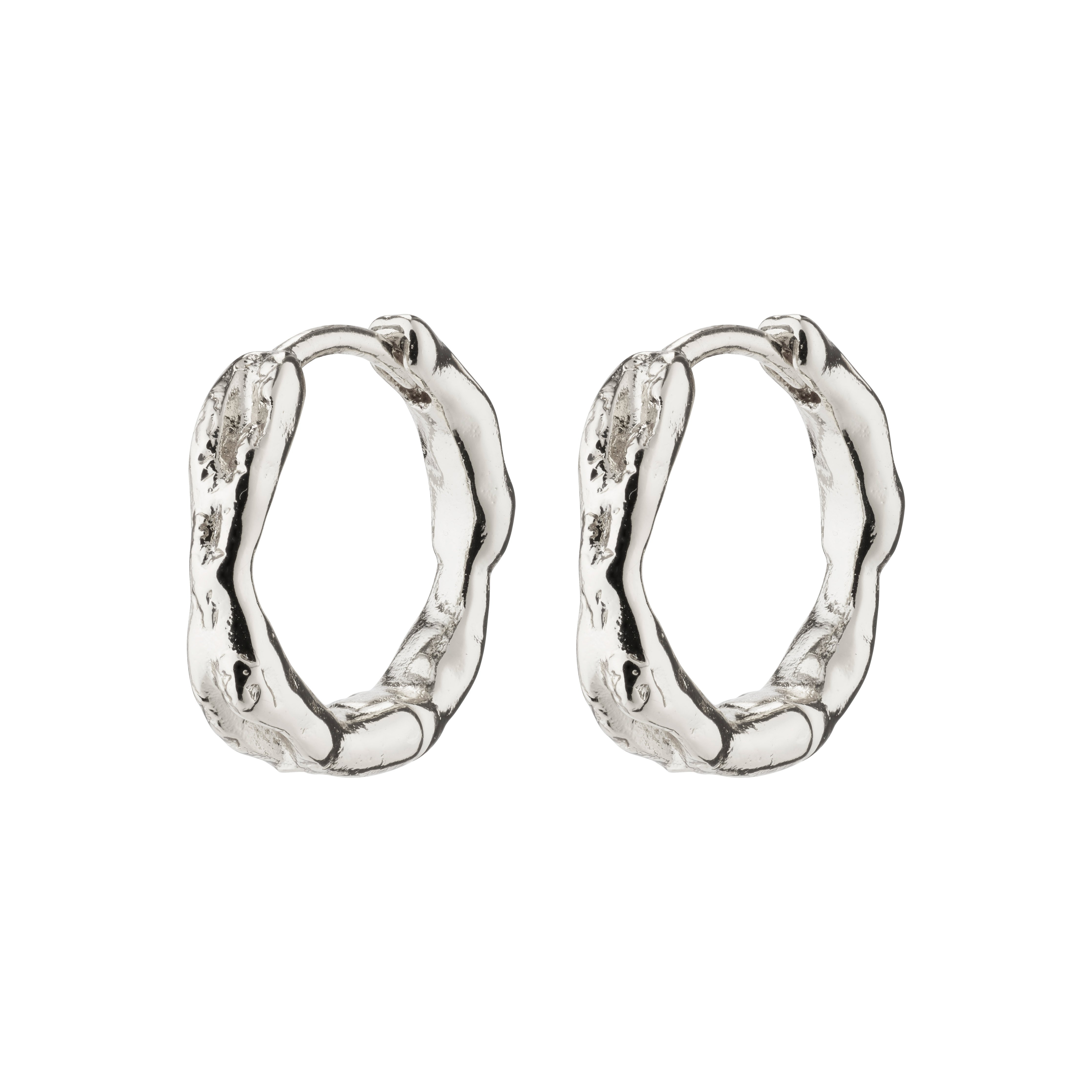 PILGRIM - EDDY Organic Shaped Small Hoops - Silver-Plated - 15 mm