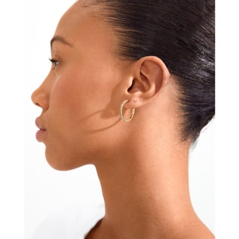 PILGRIM - EBNA Large Crystal Hoops - Gold Plated - 22 mm