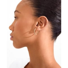 PILGRIM - EBNA Large Crystal Hoops - Gold Plated - 22 mm