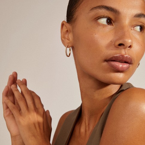 PILGRIM - EBNA Maxi Crystal Hoops - Gold-Plated - 26 mm