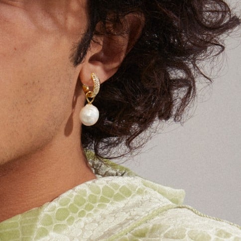 PILGRIM - EDELE Pearl Earrings - Gold-Plated - 30 mm