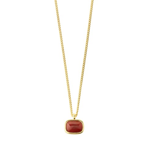 PILGRIM - NOW Necklace - Gold-Plated/Red - 90 cm