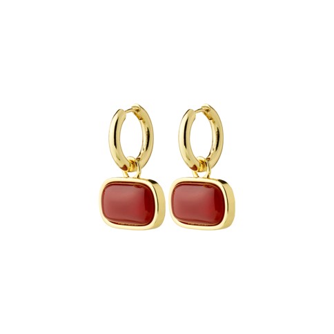PILGRIM - NOW Earrings - Gold-Plated/Red - 30 mm