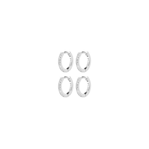 PILGRIM - ROOT Earrings 2-in-1 Set - Silver-Plated - 12 mm