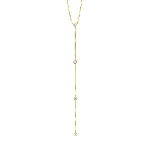 PILGRIM - ROOT Y-necklace - Gold Plated - 42 cm + 9 cm extension