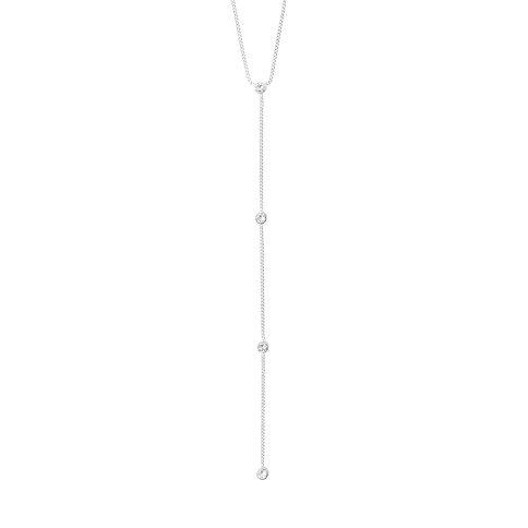 PILGRIM - ROOT Y-necklace - Silver - 42 cm + 9 cm extender