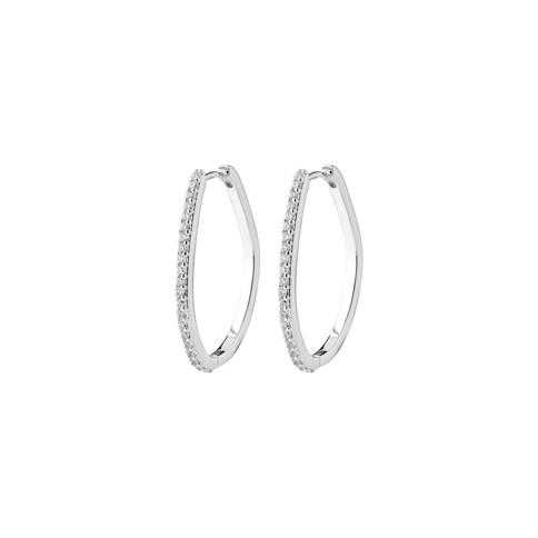 PILGRIM - ROOT Hoop Earrings - Silver-Plated - 31 mm