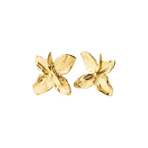 PILGRIM - TRACE Flower Earrings - Gold-Plated - 30 mm
