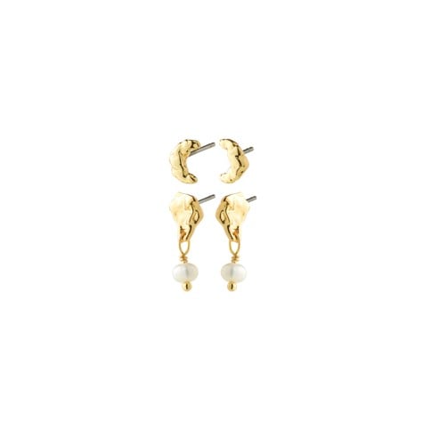PILGRIM - ORYTH Earrings 2-in-1 Set - Gold-Plated - 7 mm / 15 mm