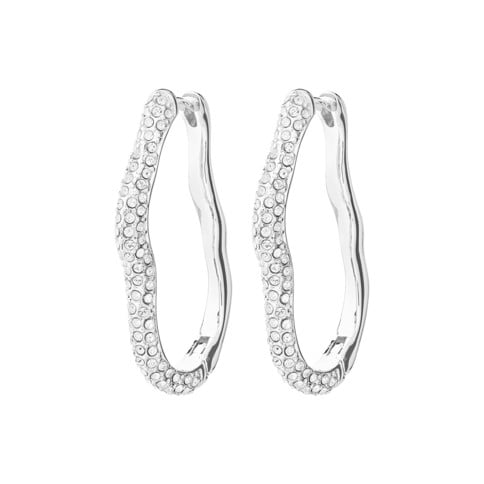 PILGRIM - AVOLA Hoop Earrings - Silver Plated - 40 mm