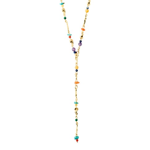 PILGRIM - TRACE Necklace - Gold-Plated/Multi - 60 cm