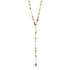 PILGRIM - TRACE Necklace - Gold-Plated/Multi - 60 cm