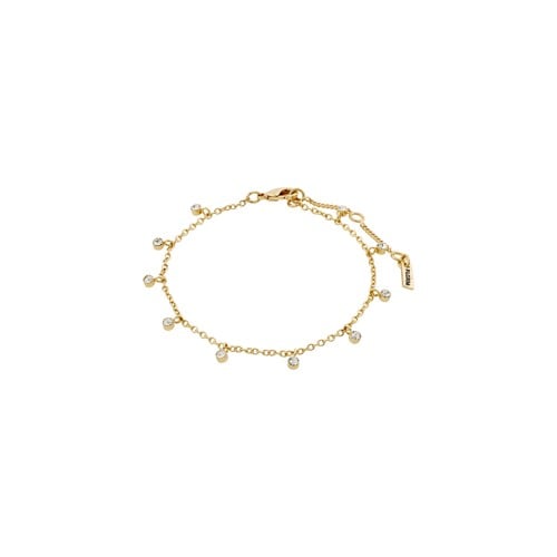 PILGRIM - MAJA Crystal Multi Drops Bracelet - Gold Plated - 16 cm + 3 cm Extension Chain