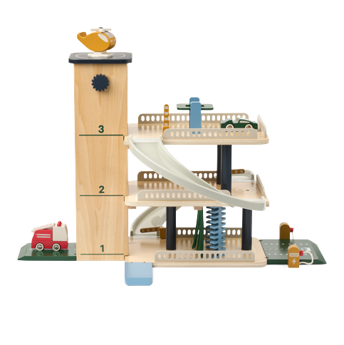 Liewood - Jordy Wooden Multi Play Parking Tower, Beach Blue Multi mix (LW21113-2964)