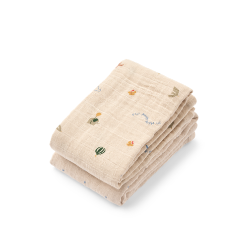 Liewood - Lewis Muslin Cloth 2-Pack - Star / Flying Mix - One size