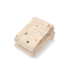 Liewood - Lewis Muslin Cloth 2-Pack - Star / Flying Mix - One size