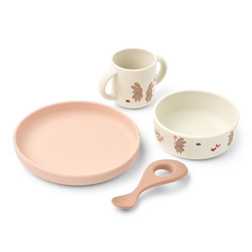 Liewood - Vivi Printed Tableware Set - Wild child / Rosey - One size