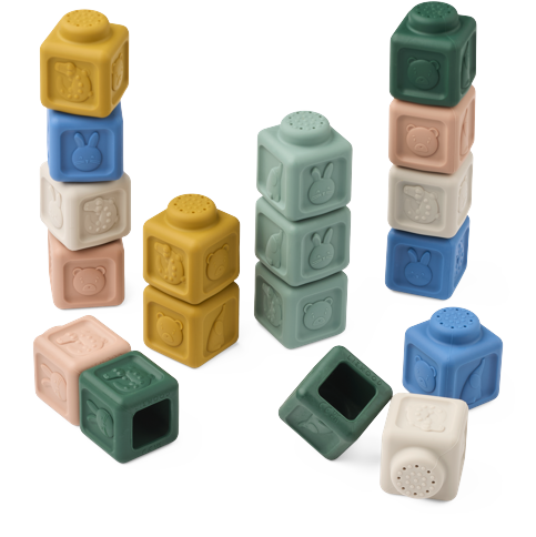 Liewood - Veda Multifunctional Building Blocks 18-pack, Beach Blue Multi mix (LW21079-2963)