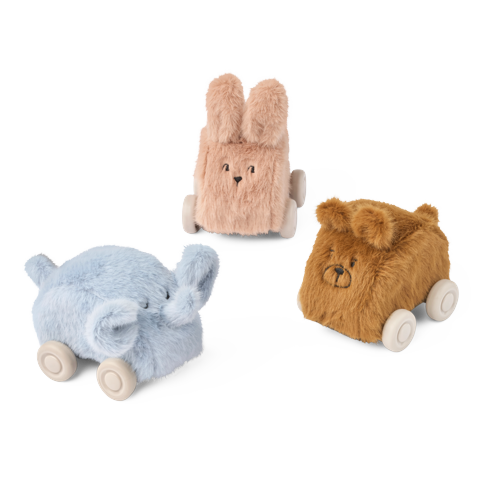 Liewood - Ansel Plush Car 3-pack, Pale tuscany Mix (LW21100-2947)