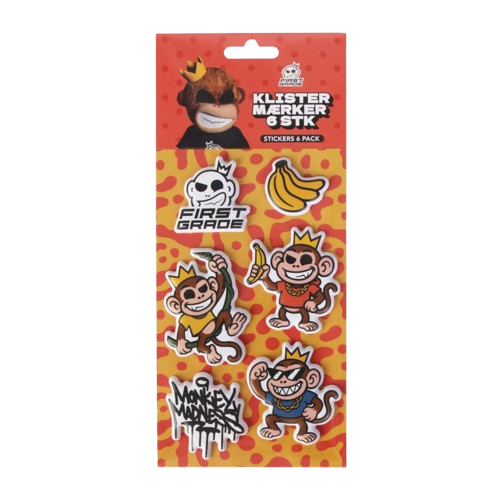 FIRSTGRADE - Monkey Stickers 6 pcs (26-FG-STICKERS)