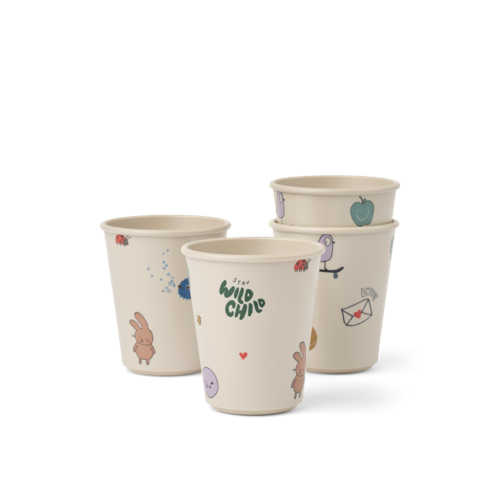 Liewood - Lana Cup 4-Pack - Tamtam / Sandy - One size