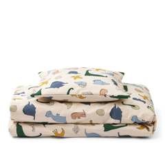 Liewood - Carl Adult Printed Bedding - Dino roar / Sandy - 140 x 200