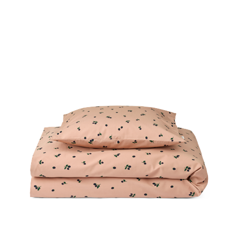 Liewood - Ingeborg Junior Printed Bedding - Mini Berry / Pale Tuscany - 100 x 140
