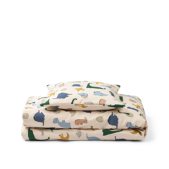 Liewood - Ingeborg Junior Printed Bedding - Dino Roar / Sandy - 100 x 140