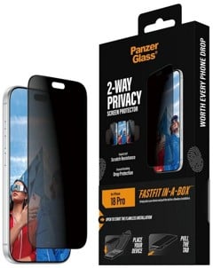 PanzerGlass - 2-Way Privacy Screen Protector iPhone 18 Pro Ultra-Wide Fit - FASTFIT IN-A-BOX