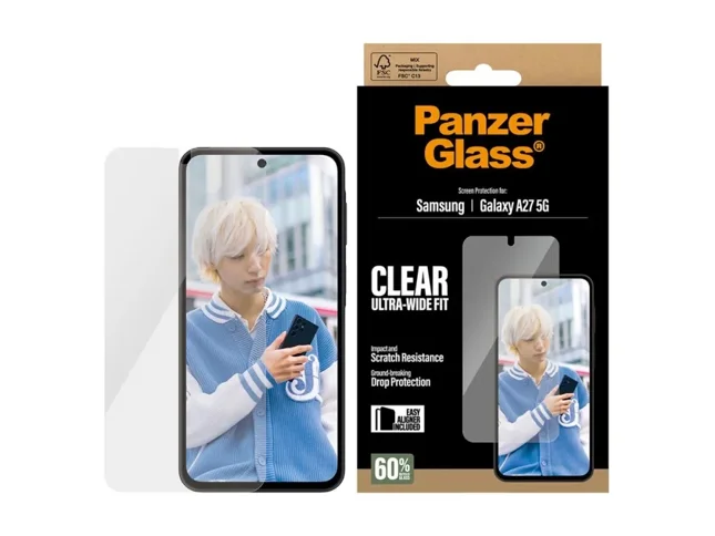PanzerGlass - Skjermbeskytter for Samsung Galaxy New A26 5G - Ultra-Wide Fit med EasyAligner