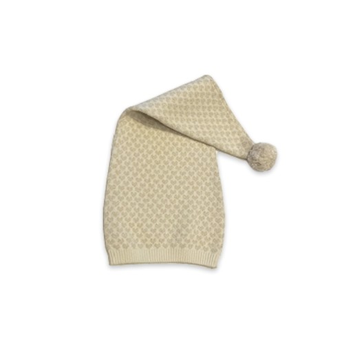 Smallstuff - Pixie hat with golden hearts - Off-white - 1-2 years