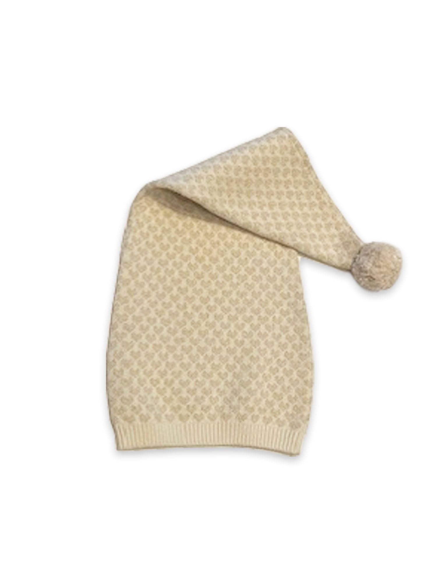 Smallstuff - Pixie Hat - Off-white with Golden Hearts - 3-5 Years