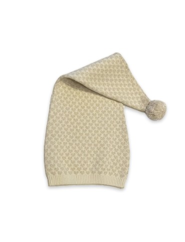 Smallstuff - Pixie Hat - Off-white with golden hearts - 6-8 years