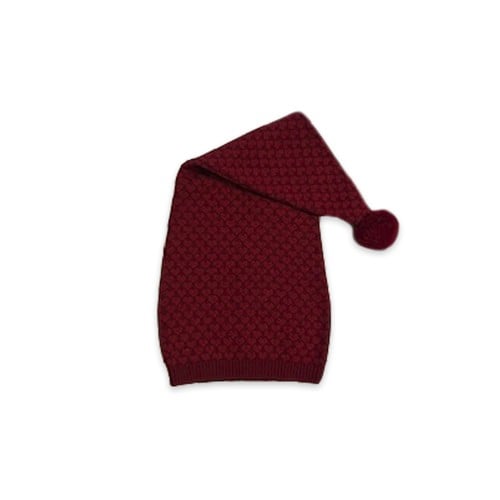 Smallstuff - Pixie Hat with Red Hearts - Dark Red - 0-1 Years