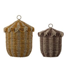 Bloomingville MINI - Cikkeline Basket w/Lid - Multi - Seagrass