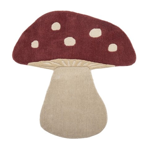 Bloomingville MINI - Mushroom Rug - Red - Wool