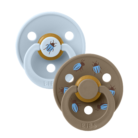 BIBS - Studio Colour Pacifier Beetle Mix - Baby Blue/Dark Oak - Size 1