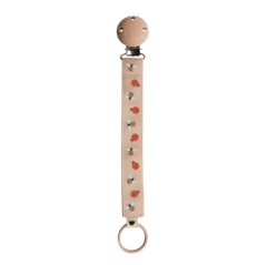 BIBS - Studio Pacifier Clip Ribbon Ladybug Bumblebee Caterpillar Mix - Blush - Onesize