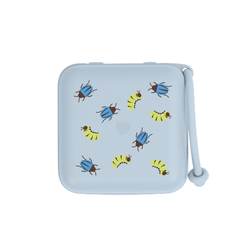 BIBS - Studio Pacifier Box Caterpillar Beetle Mix - Baby Blue - Onesize