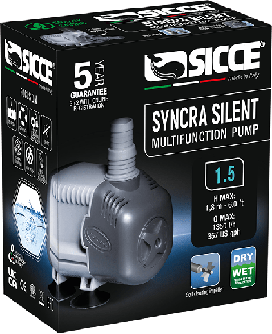Sicce - Syncra Silent  0.5 Wet & Dry Pump - 700L/H