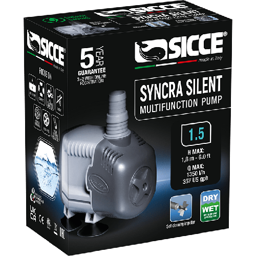 Sicce - Syncra Silent 0.5 Wet & Dry Pump - 700L/H