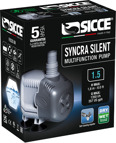 Sicce - Syncra Silent 1.5 Wet & Dry - 1350L/H - 100% Made in Italy