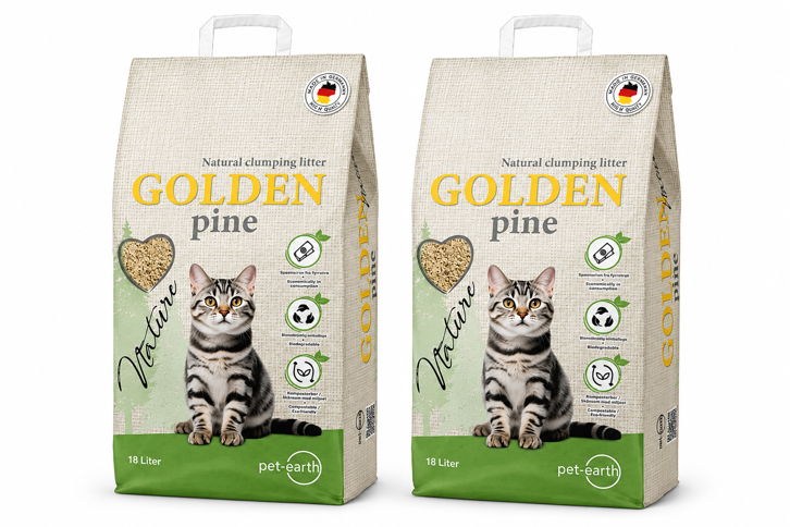 GOLDEN -  2 x pine 18L - catlitter