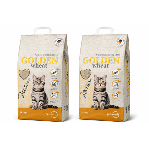 GOLDEN 2 x wheat - Nature - Catlitter 18l