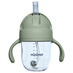 Mininor - Straw Bottle Tritan 220ml Willow Green