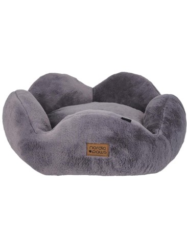Nordic paws - Flora Plush Dog Bed - Grey - Medium